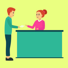 Bank Transfer Cartoon Flat Vector Illustration