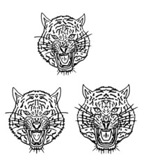 Tattoo tribal wild cats tiger graphic design vector art