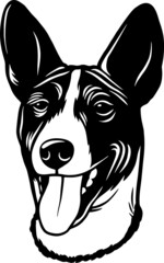 Fototapeta na wymiar Basenji - Funny Dog, Vector File, Stencil for Tshirt