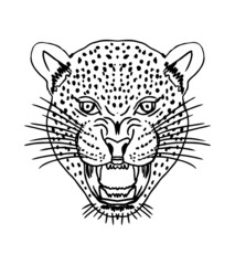 Tattoo tribal leopard graphic design vector art