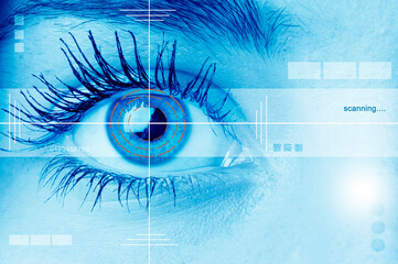 biometric retina scan, secure ID - obrazy, fototapety, plakaty