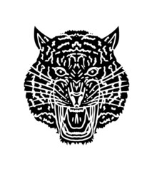 Tattoo tribal wild cats tiger graphic design vector art