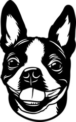 Boston Terrier - Funny Dog, Vector File, Stencil for Tshirt
