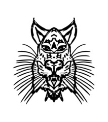 Tattoo tribal wild cats tiger graphic design vector art