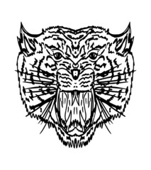 Tattoo tribal wild cats tiger graphic design vector art