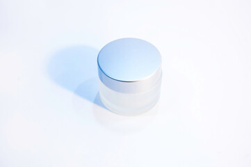 mockup glass jar for cream on white background isolated