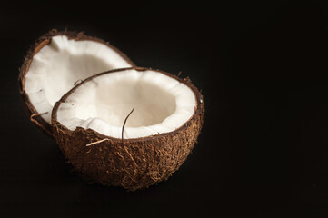 Fresh raw coconut isolated on white background. High resolution image