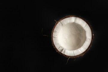Fresh raw coconut isolated on white background. High resolution image