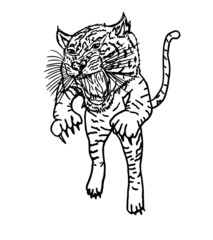 Tattoo tribal wild cats tiger graphic design vector art