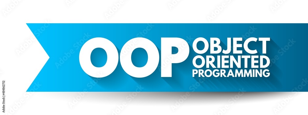 Poster oop - object oriented programming acronym, technology concept background
