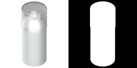 3D rendering illustration of a shaving foam bottle
