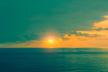 Seascape in the early morning. Sunrise over the sea