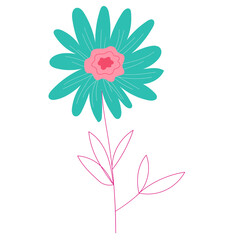 Abstract bright flowers. Flat illustration.