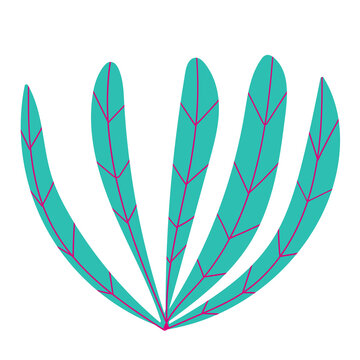 Abstract bright foliage. Flat illustration.