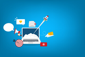 Digital marketing. Marketing campaign, newsletter marketing, drip marketing.