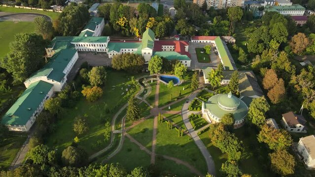 Aerial shot . Ostroh Academy. Ukraine. Ostrog