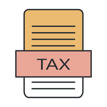 Tax Icon From E Commerce And Payment Collection. Thin Outline Tax, Financial, Banking Detailed Offset Lineal Color Icon Isolated On White Background. Line Vector Tax Sign, Symbol For Web And Mobile