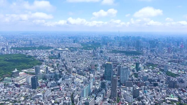 東京 都心部 ヘリコプター空撮動画