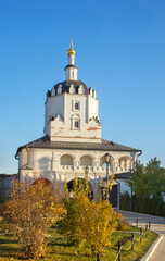 Fototapeta na wymiar Gate church of Ascension of Lord in Dormition monastery in Sviyazhsk. Tatarstan. Russia