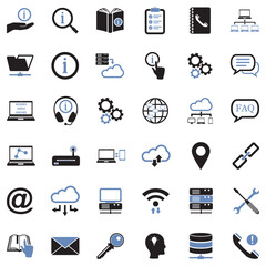 Information Icons. Two Tone Flat Design. Vector Illustration.