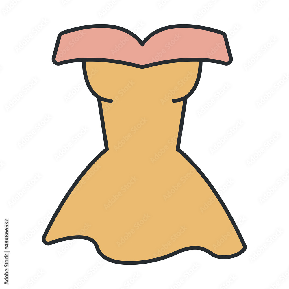 Wall mural cocktail dress icon from clothes collection. thin outline cocktail dress, dress, cocktail detailed o - Wall murals