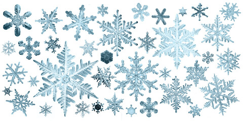snowflakes isolate white background, abstract winter background snowflake ornament, crystal...