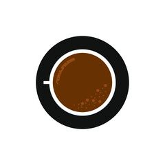 coffee cup illustration. an illustration of  coffee seen from the top view