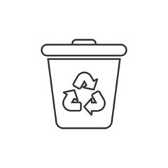 Garbage bin icon in flat style. Recycle vector illustration on white isolated background. Trash basket sign business concept.