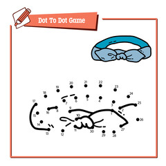 Vector illustration educational game of dot to dot puzzle with doodle fabric headband for children
