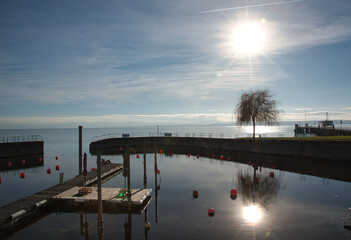 Winter im Hafen von Hagnau am Bodensee