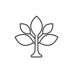 Leaf icon in flat style. Plant vector illustration on white isolated background. Flower sign business concept.