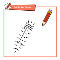 Vector illustration educational game of dot to dot puzzle with doodle pencil for children