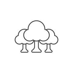 Tree icon in flat style. Forest vector illustration on white isolated background. Plant sign business concept.