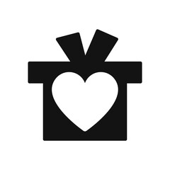 Gift Box Heart icon, Flat Design