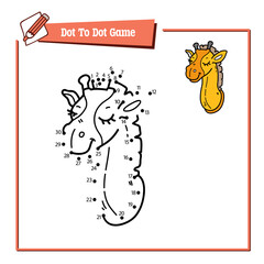 Vector illustration educational game of dot to dot puzzle with doodle wall decor for children