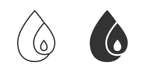 Water drop icon in flat style. Blob vector illustration on white isolated background. Raindrop sign business concept.