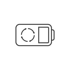 Fototapeta premium Battery icon in flat style. Accumulator vector illustration on white isolated background. Energy charger business concept.