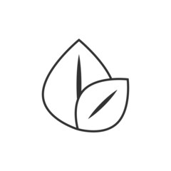 Leaf icon in flat style. Plant vector illustration on white isolated background. Flower sign business concept.