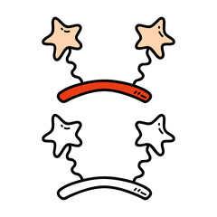 Vector illustration coloring page of doodle  star accessory for children and scrap book