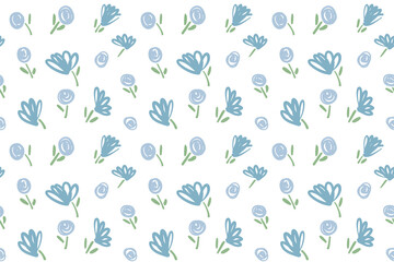 Flower Pattern - Seamless Vector Background