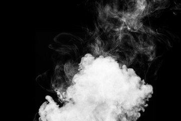 White color smoke on a black background