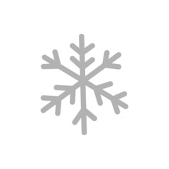 Winter snowflake hand drawn icon isolated on white background vector illustration.