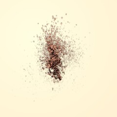 Brush Stroke of Crushed Blush Powder. Shiny Eyeshadow Smear. Makeup Smudge.