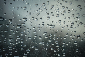 Many drops on the window