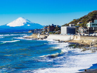 Fototapeta premium 湘南海岸と富士山