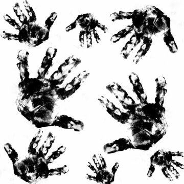 handprint silhouete pattern of children 