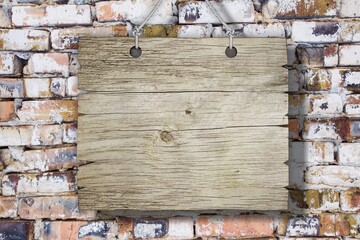 Blank Sign outside a restaurant, cafe or club on te wall