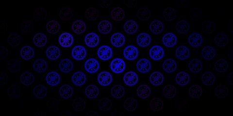 Dark Blue, Red vector backdrop with virus symbols.