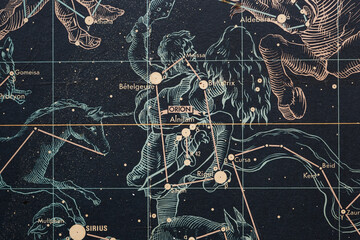Fototapeta mapa nieba- gwiazdy i zoodiak obraz