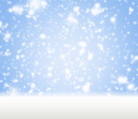 winter nature snowfall background with snowflakes